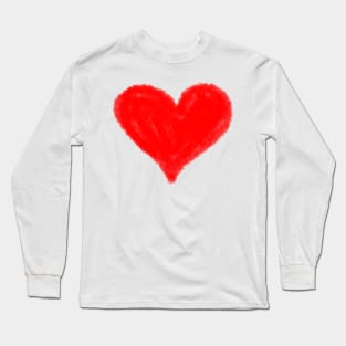 Red watercolor heart art design Long Sleeve T-Shirt